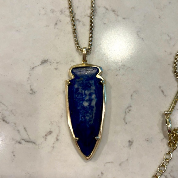 Kendra Scott Gold and Blue Lapis Pendant Necklace - Picture 4 of 4